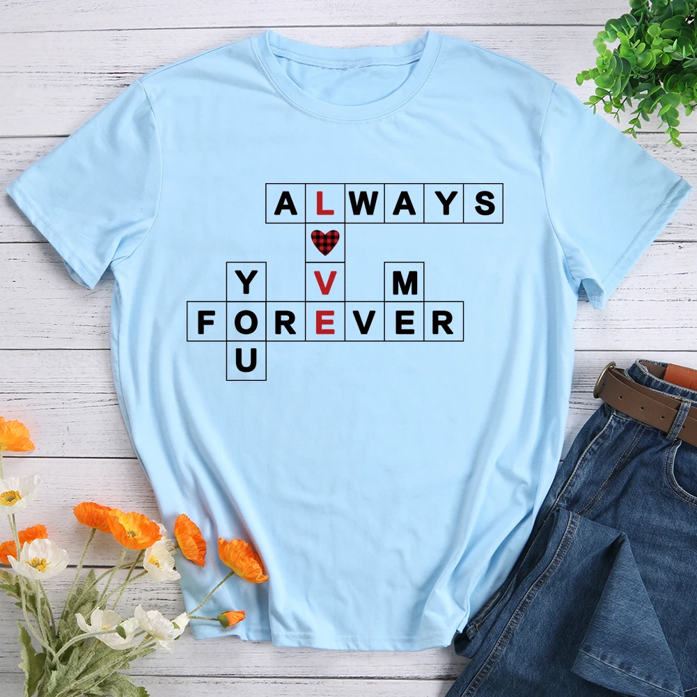 

Love Jigsaw Print T-shirt Women Men Valentine Day Gift Love Forever Neutral T Shirt Top Tees S-XXXL