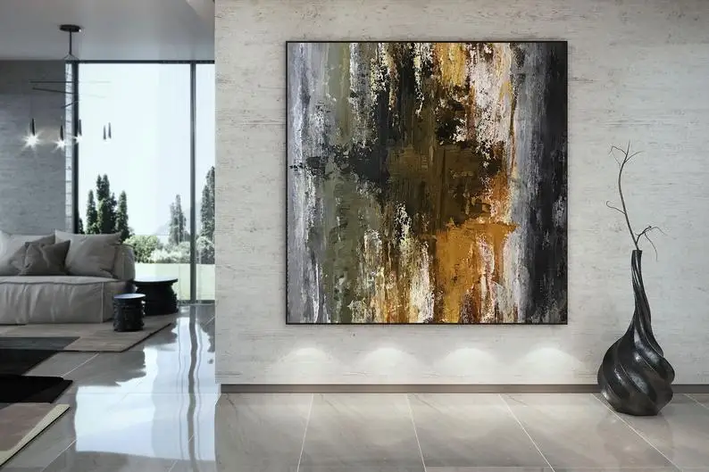 

Большой Абстрактная живопись на холсте, Большая настенная живопись на холсте, нанесенном вручную масляной краской, Большой Wall art на холсте, ...