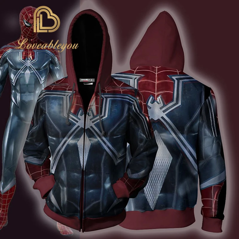 Вдали от дома, Spider-man, толстовки для косплея, PS4 Pro, Человек-паук, 3D принт, с капюшоном, Повседневный, для мужчин и женщин, костюм Venom, топы, толстовки