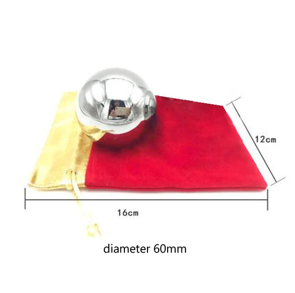 1pcs 6cm steel ball Сплошной 50 мм или 60 мм подшипник стальной шар износостойкий анти-ударный ручной мяч упражнения фитнес стальной мяч W4-039 - Цвет: 1pcs 6cm steel ball
