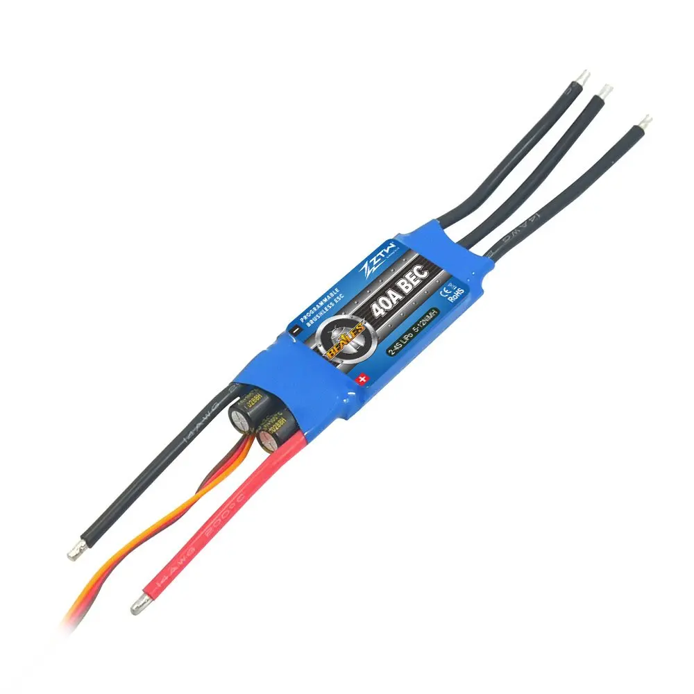 ZTW Beatle Series 2-6s 20A 30A 40A 50A 60A 80A контроллер скорости ESC с Programe картой для радиоуправляемого дрона RC вертолета - Цвет: 40A
