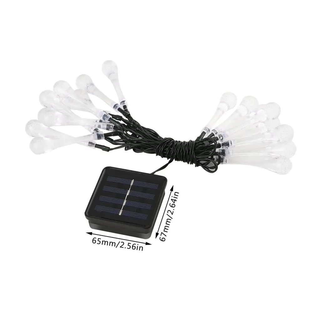 

Garden Decoration Solar String Lights 20 LED Waterdrop Fairy String Light for Outdoor Halloween Thanksgiving Party Christmas