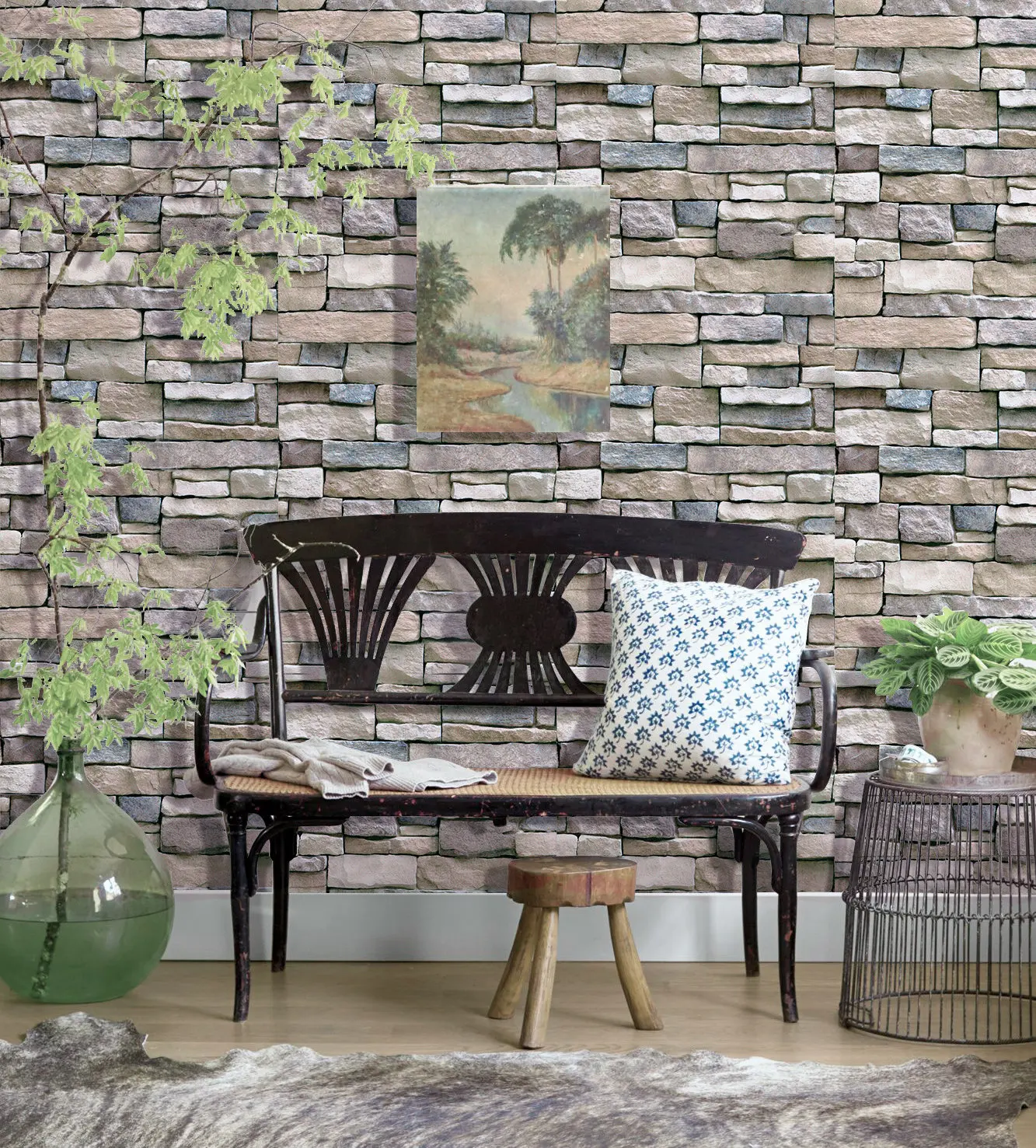 

Stone Peel And Stick Wallpaper Decoration Stone Wallpaper Self-Adhesive Wall Paper For Home Decor TV Wall Easy to Peel Stick