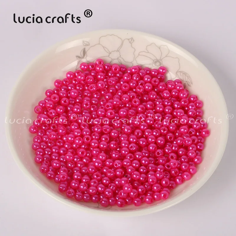 Color 4 Lucia crafts, 4 мм, 500 шт./лот, разноцветные Круглые бусины с имитацией жемчуга, аксессуары для изготовления своими руками, E0813 - Цвет: Color 4
