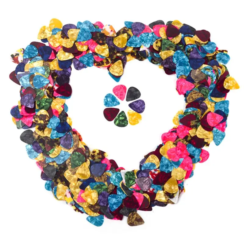 Guitar Picks Heavy Thick Gauge Assorted Pearl Variety Sampler Pack - 50 Pcs Colorful | Спорт и развлечения