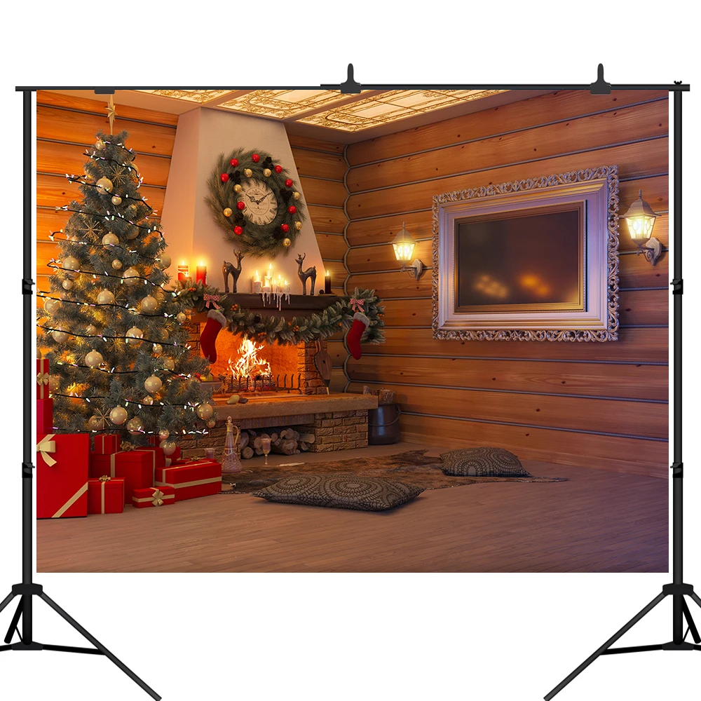 

Lyavshi Рождественский фон для фотосъемки в помещении гирлянда для камина задний фон с изображением деревянного пола фон для фотосъемки с изоб...