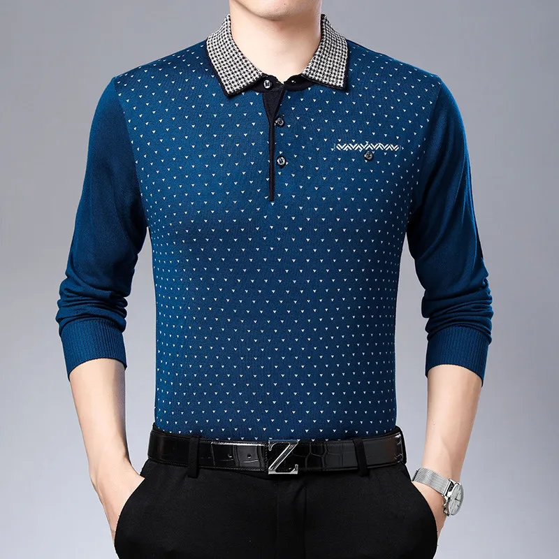 Брендовые свитера поло для мужчин осень зима пуловер вязаный свитер s Точка