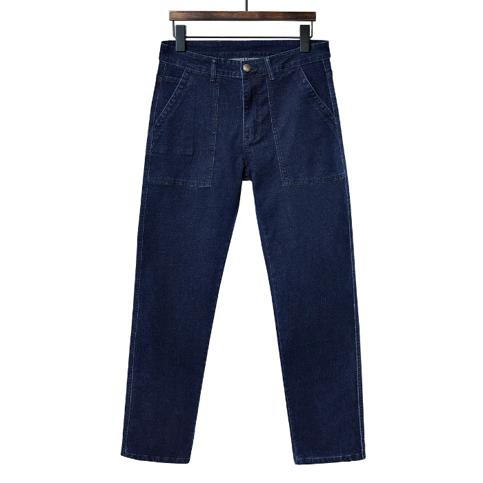 Высокие уличные джинсы мужские свободные прямые плюс брюки большие размеры |