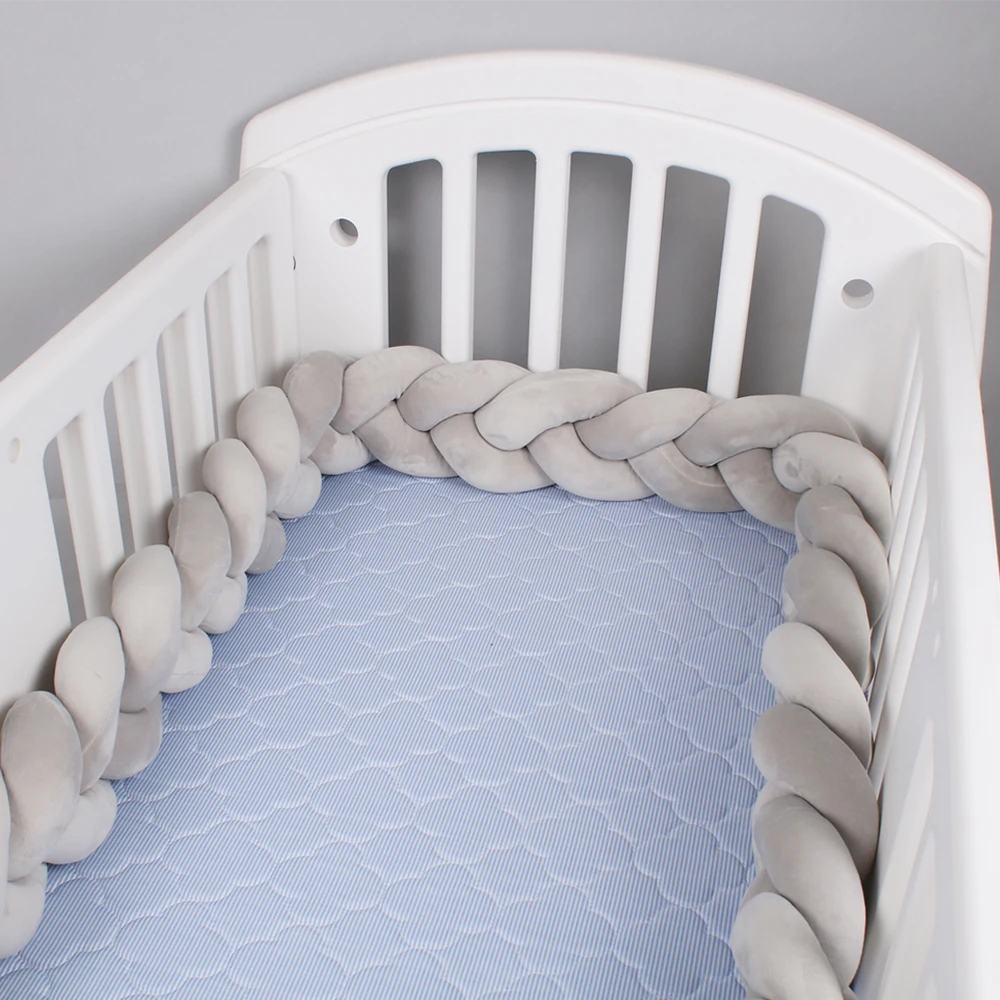 

1M/2M/3M/4M Length Nordic Knot Newborn Bumper Knot Long Knotted Braid Pillow Bebe Baby Bed Bumper in the Crib Infant Room Decor