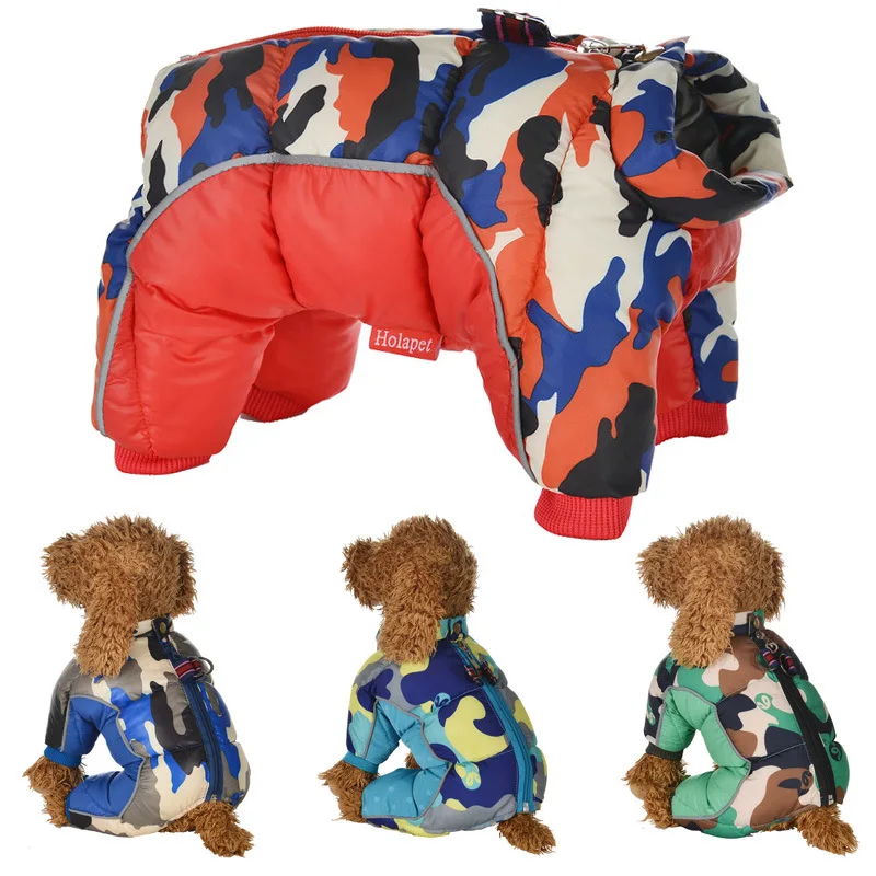 

Winter Dog Clothes Puppy Warm Cotton-Padded Camouflage Coat Four-Legged Jacket Clothing Doggy Chihuahua French Bulldog Overalls