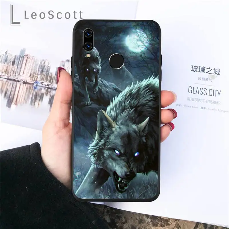 

Wolf painting animal Phone Case For Huawei P9 P10 P20 P30 Pro Lite smart Mate 10 Lite 20 Y5 Y6 Y7 2018 2019