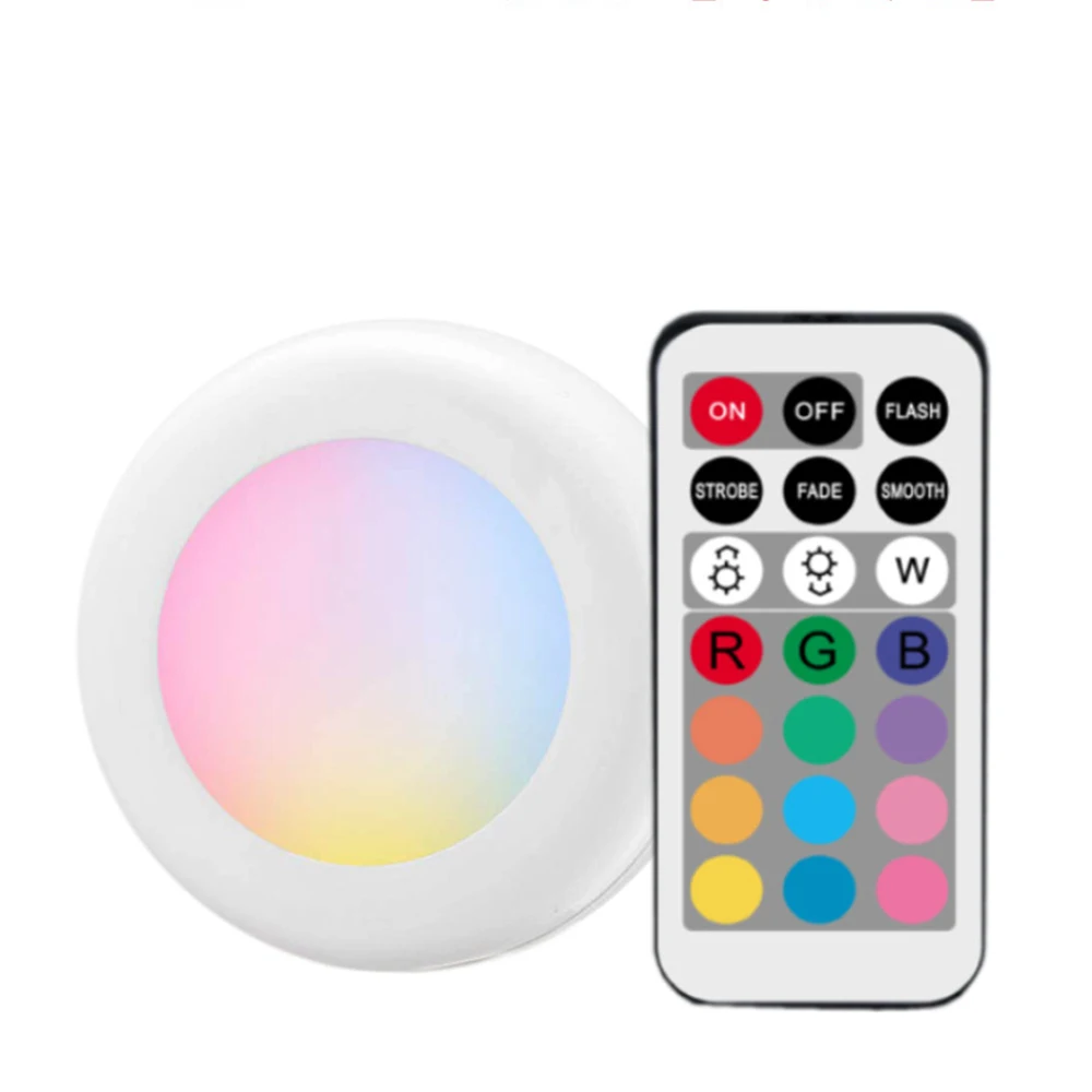 

RGB LED Night Light Wireless Remote Controller Battery Powered Touch Sensor Under Cabinet Lights For Kitchen 12 Color Wall Lamp