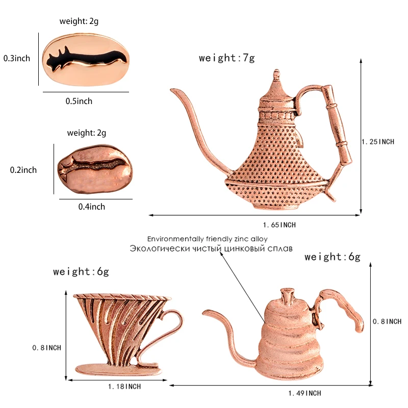 Эмалированная заколка для кофе кофейных зерен чашки латте капучино Шпилька