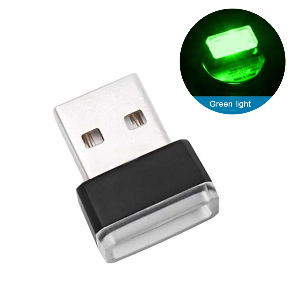 Горячее предложение! Распродажа! Мини USB светильник светодиодный моделирующий светильник автомобильный окружающий светильник неоновый интерьерный светильник автомобильный интерьерный ювелирный интерьерный декоративный светильник - Испускаемый цвет: Зеленый