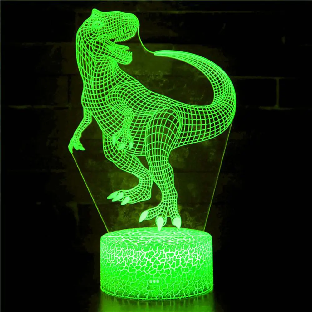 

3D LED Night Light Lamp Jurassic For Dinosaur Action Figure Series 16Color Remote Control Table Lamps Toys Park kid Xmas Gift