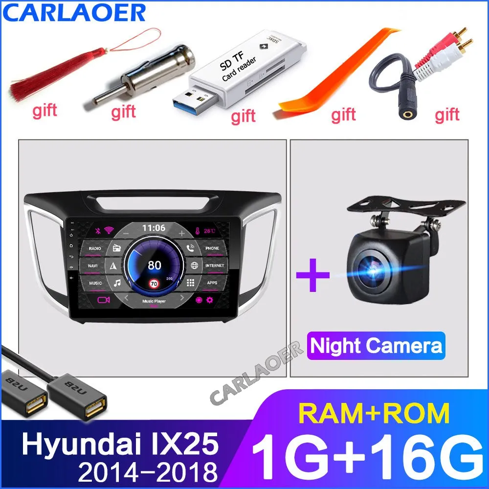 1G 16G CAM 2 Din Android 8,1 автомобильный Радио мультимедийный плеер gps навигация для hyundai ix25 creta- 2 Гб ram 32 ГБ rom 2din видео плеер - Цвет: 1G 16G CAM