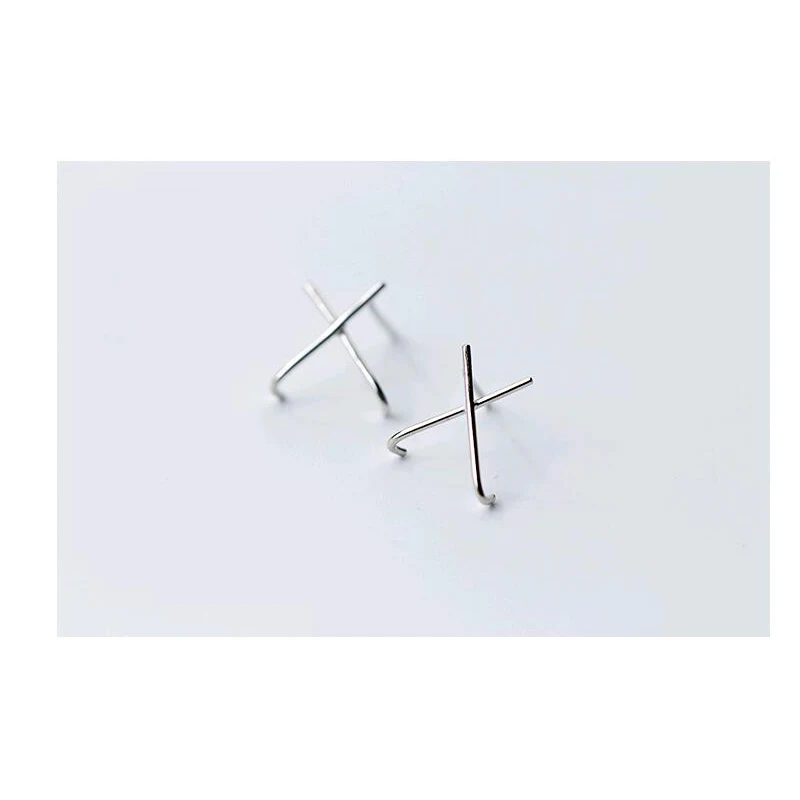 Серьги гвоздики из серебра 100% пробы с надписью X|Серьги-гвоздики| |
