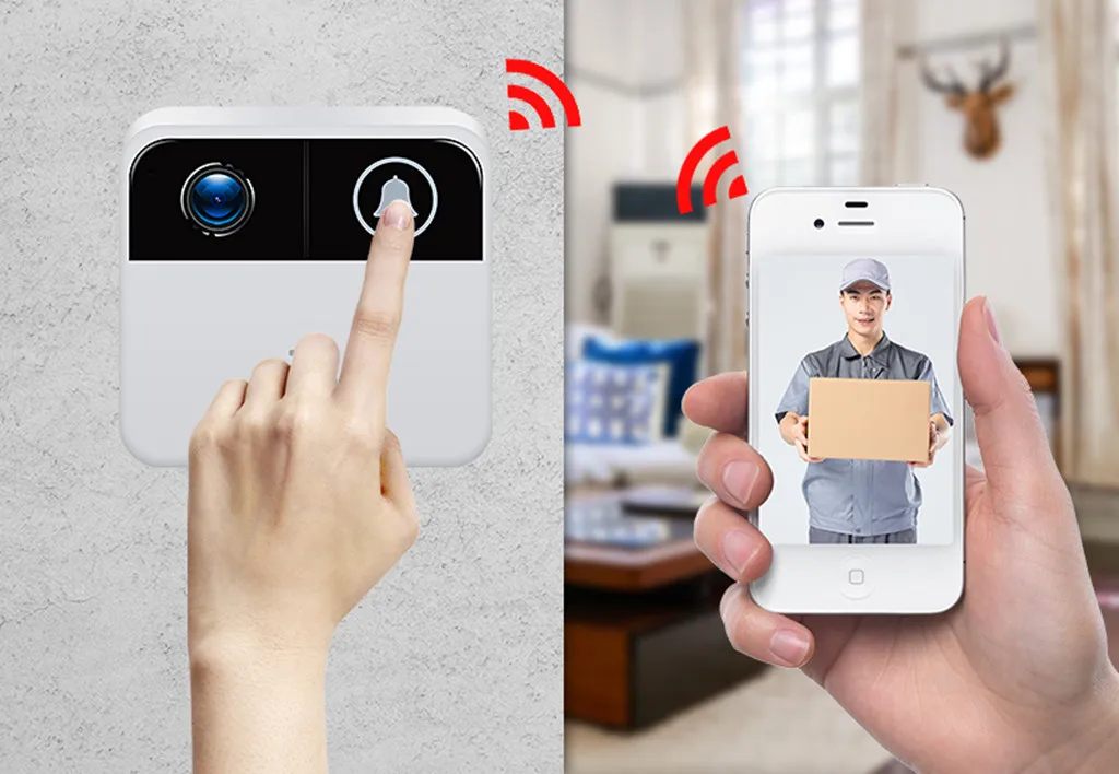 Умный беспроводной дверной звонок с кольцом Wi-Fi визуальная камера телефон