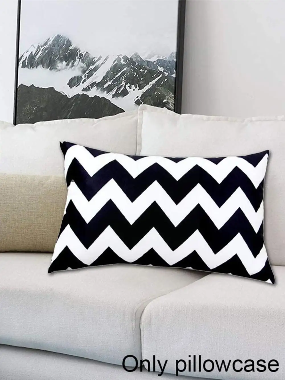 

Rectangle Cushion Cover Geometry Pillow Cover Nordic Skin Zigzag Throw Style 30X50 Pillow Covers Material Decoration Peach R8Q1