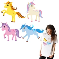 unicorn patches little pony stickers on clothes iron on transfers for clothing thermoadhesive patch diy applique for shirt dress