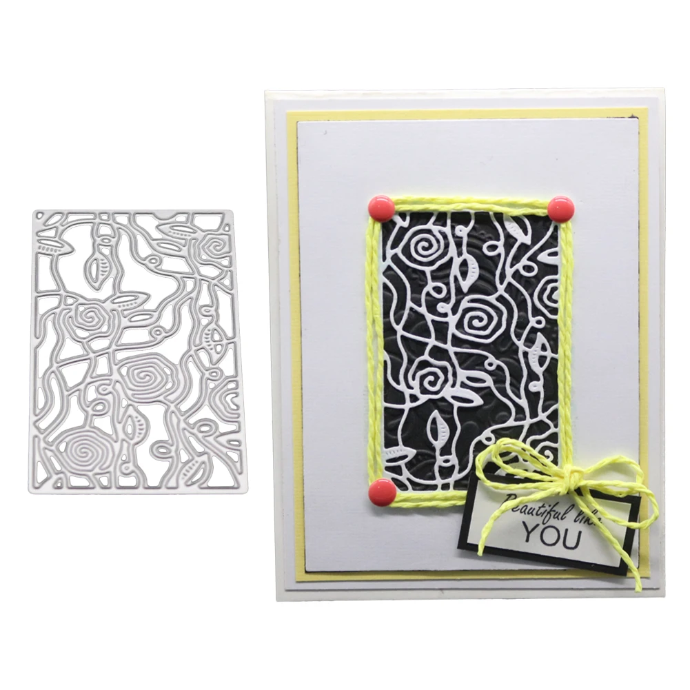 Прямоугольные цветы фон границы ручной работы металлическая резка Тиснение