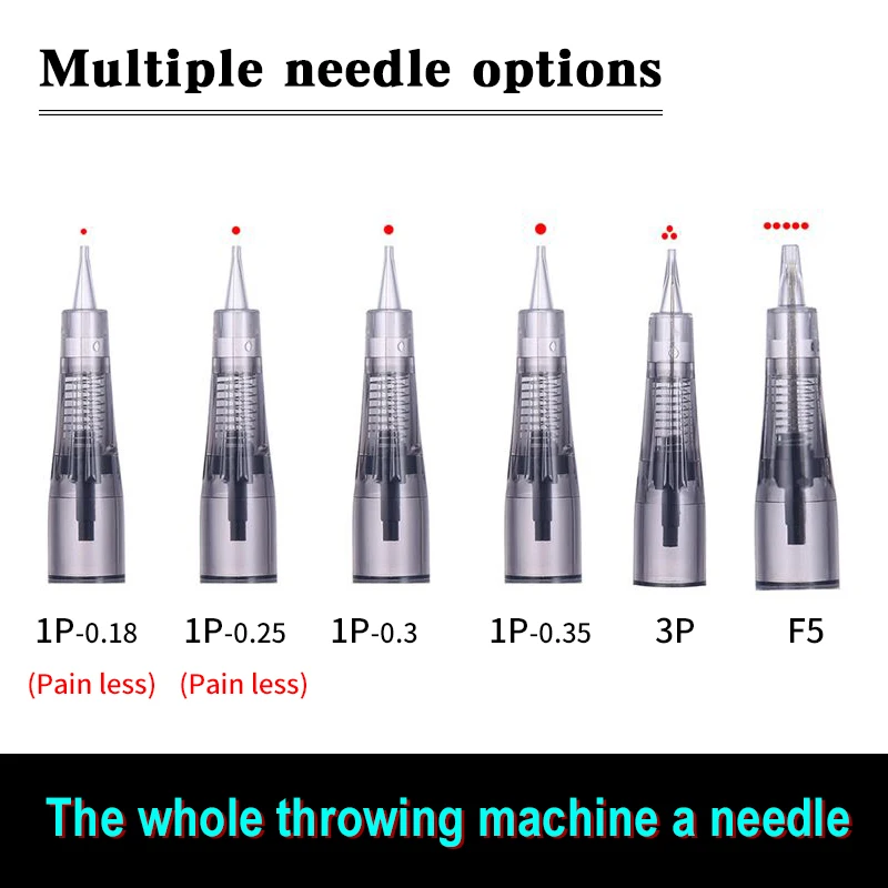 50pc Microblading Cartridge Needles 1P 3P 5F Disposable For Eyebrow Lip Electric Derma Pen Bayonet Nano Cartridge Tattoo Pen Tip