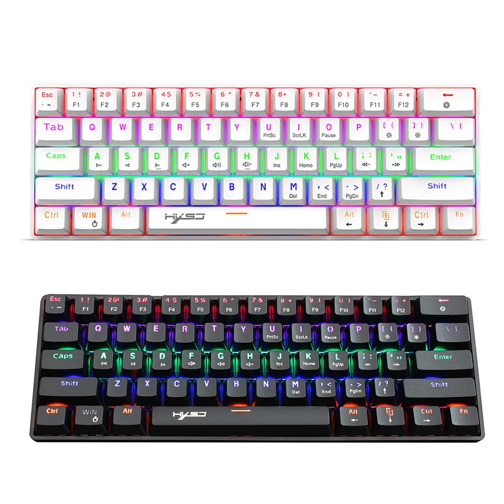 

Клавиатура K61 Механическая Проводная с RGB-подсветкой, игровая мини-клавиатура для ноутбука, настольного компьютера, gk61