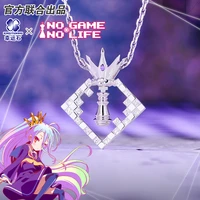 no game no life sora shiro anime necklace 925 sterling silver pendant manga role new arrival new trendy action figure gift