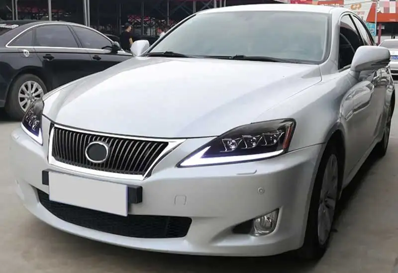 Светодиодный налобный фонарь для Lexus IS250 IS300 IS350 2006 до 2012 года полный светодиодный налобный фонарь модифицированный в сборе черный цвет