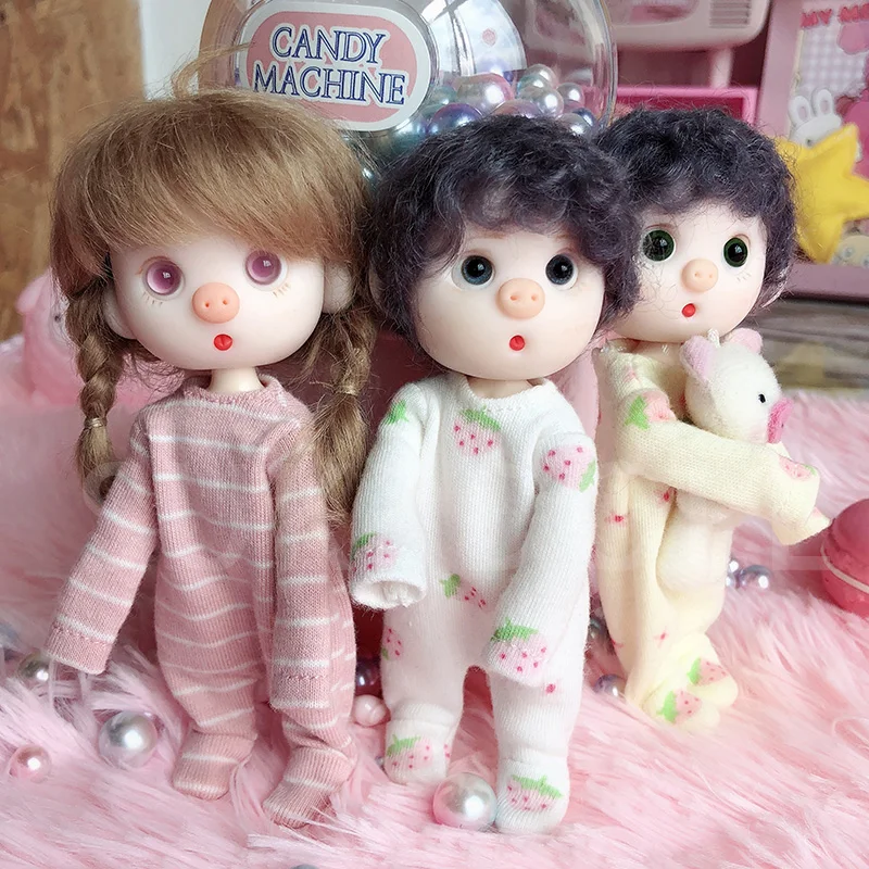 Ob11 obitsu 11 Кукла Одежда Толстовка 1/12 BJD одежда красивый узел Свинья детская сестренка круглая голова платье аксессуары