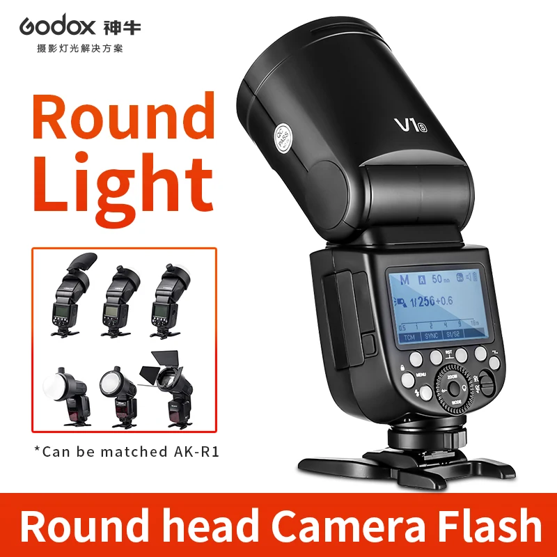 Godox V1 вспышка V1C V1N V1S V1F V1O V1P TTL 1/8000s HSS Литиевая Батарея Вспышка Speedlite для Canon Nikon Sony Fuji