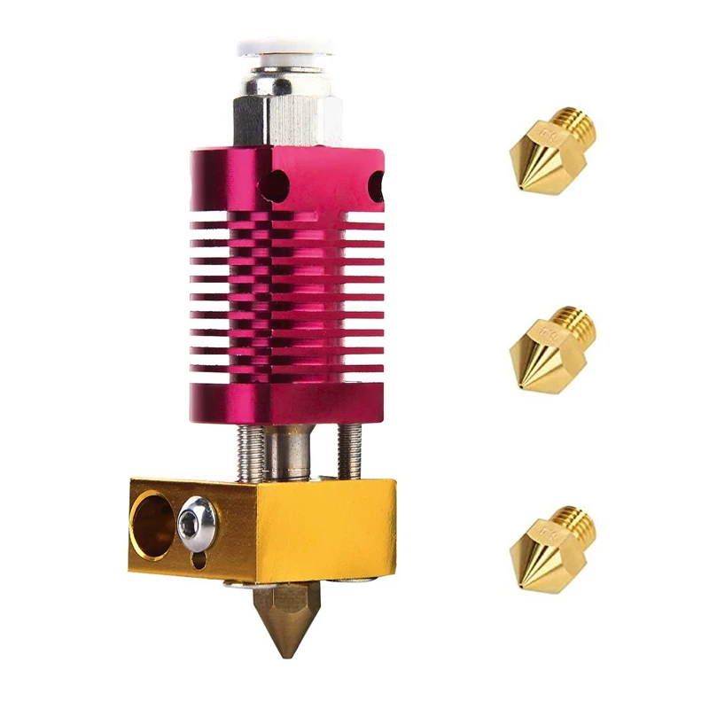 

1Pcs 3D Printer Extruder Hot End 3Pcs 0.4MM MK8 Nozzle Suitable for CR-10, CR10, CR10S, Ender 3, Ender 3 Pro, Ender 5