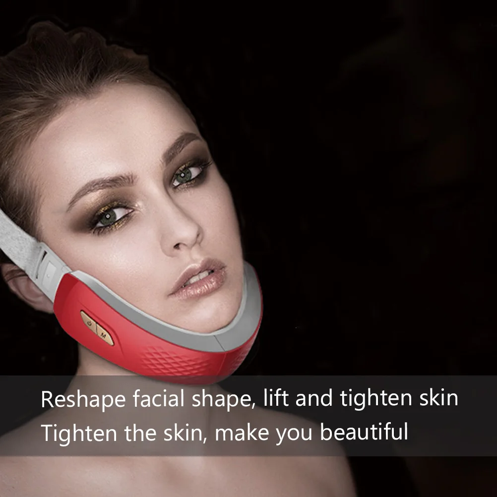

1pc V Face Lifting Tool Tighten V Face Thinners Ultrasonic Vibration Face Chin V-Line Up Lift Belt Machine Face Slimming