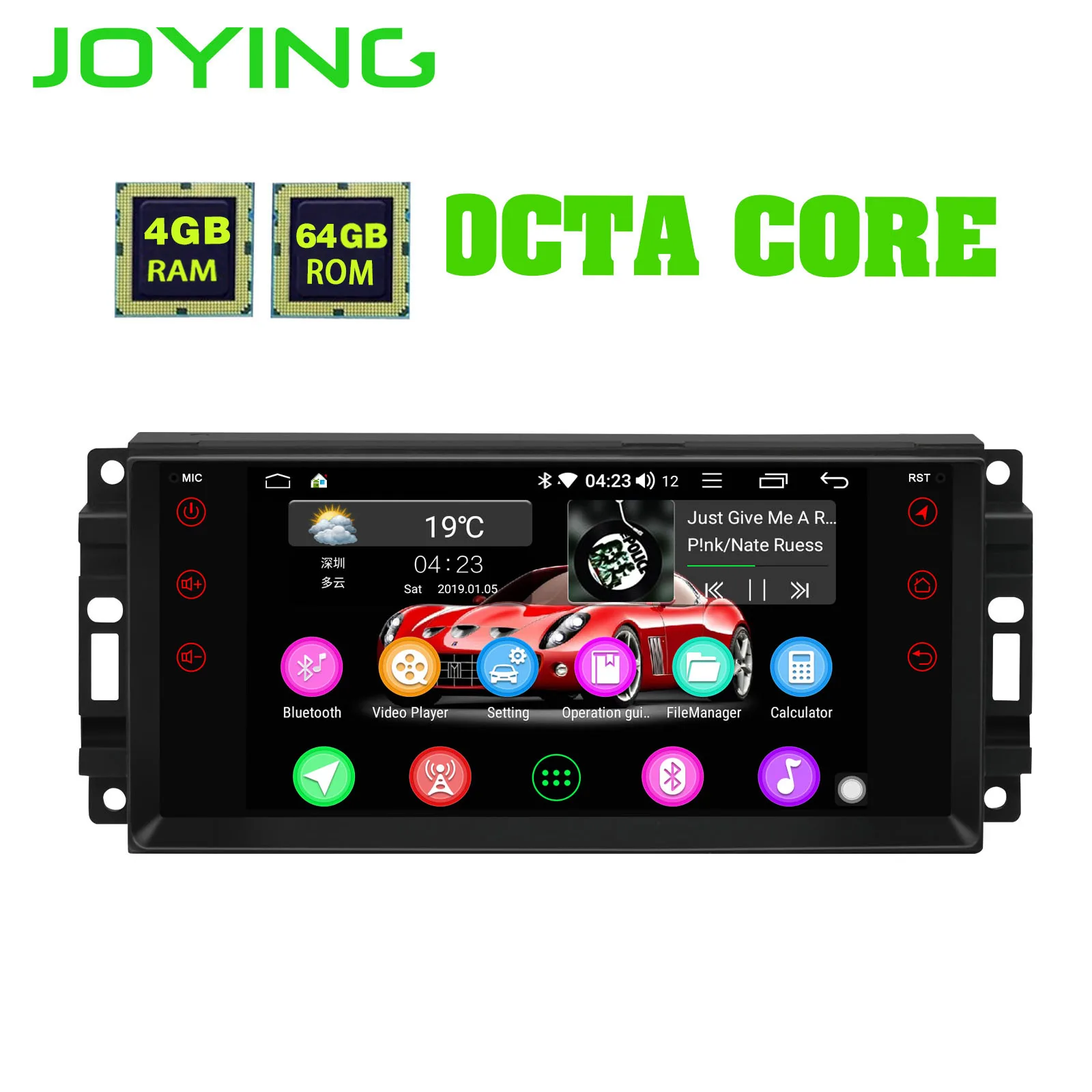 Android 8 1 автомобильный Радио стерео плеер 4 Гб + 64 ГБ с DSP для Jeep Octa Core 1024*600 поддержка