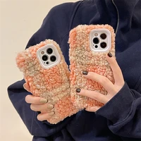 iphone case plush case pink lattice protect camera shockproof for iphone 13 pro max 12 pro 11 xsmax xs xr 8plus soft case