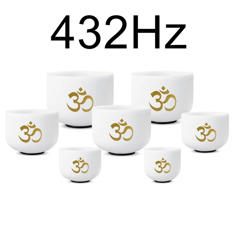432Hz OM design CVNC 6-1" Набор из 7 шт Примечание CDEFGAB матовый кварц чакра хрустальные поющие чаши - Цвет: 432Hz OM design