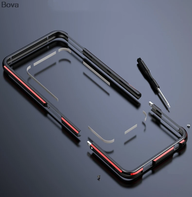 Чехол для ROG Phone2 роскошный Ультратонкий алюминиевый бампер для Asus ROG Phone 2 ZS660KL+ 2 пленки(1 передняя+ 1 задняя