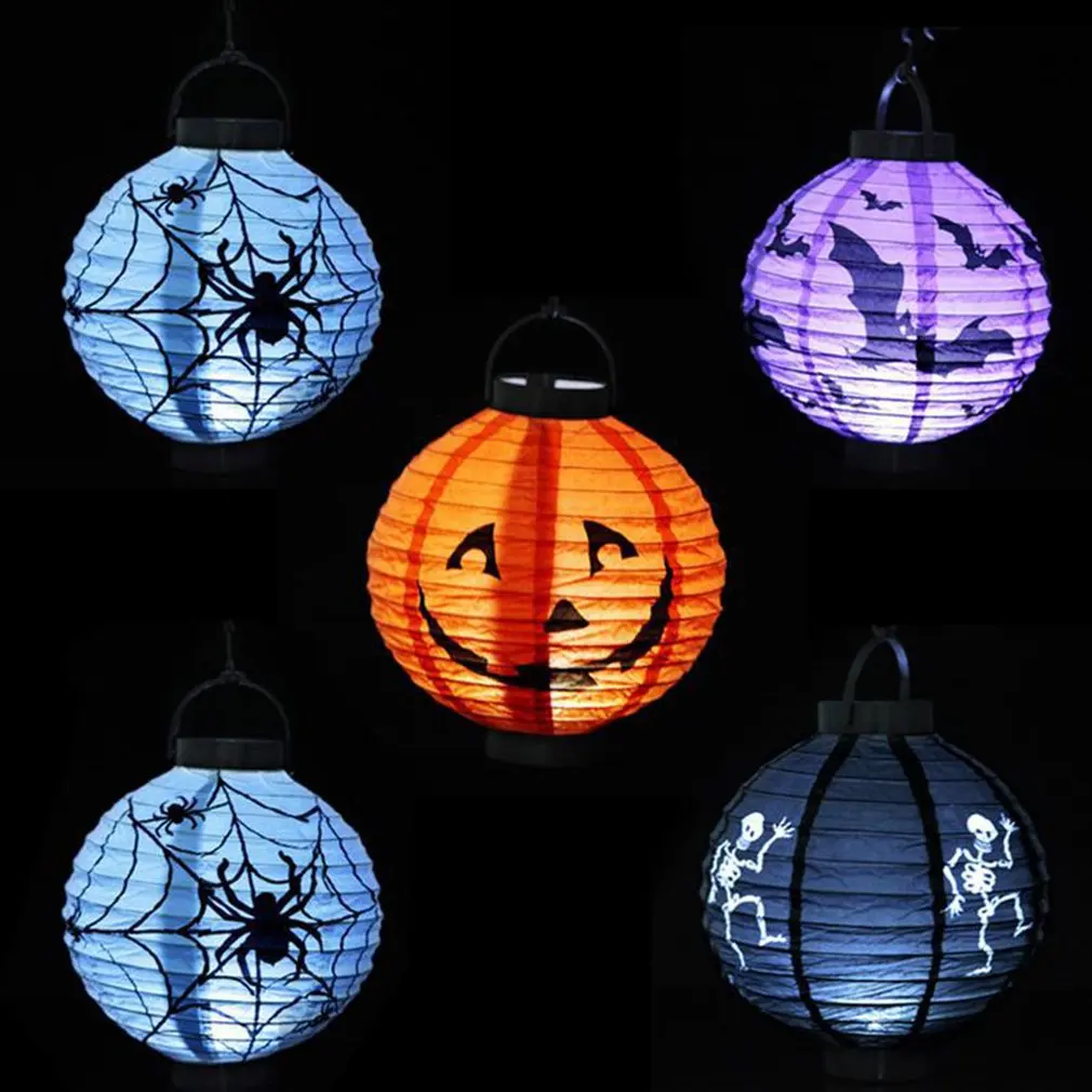 Halloween Lantern Pumpkin Paper Hanging Glowing Lanterns Ghost Festival Bar Party Decorations | Дом и сад