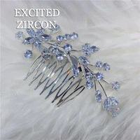 luxury fashion bride elegant wedding hair comb shiny zircon rhinestone ladies hairpin luxury bride girl headdress