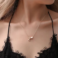 2021 fashion tiny heart dainty initial necklace gold silver color letter name choker necklace for women pendant jewelry gift
