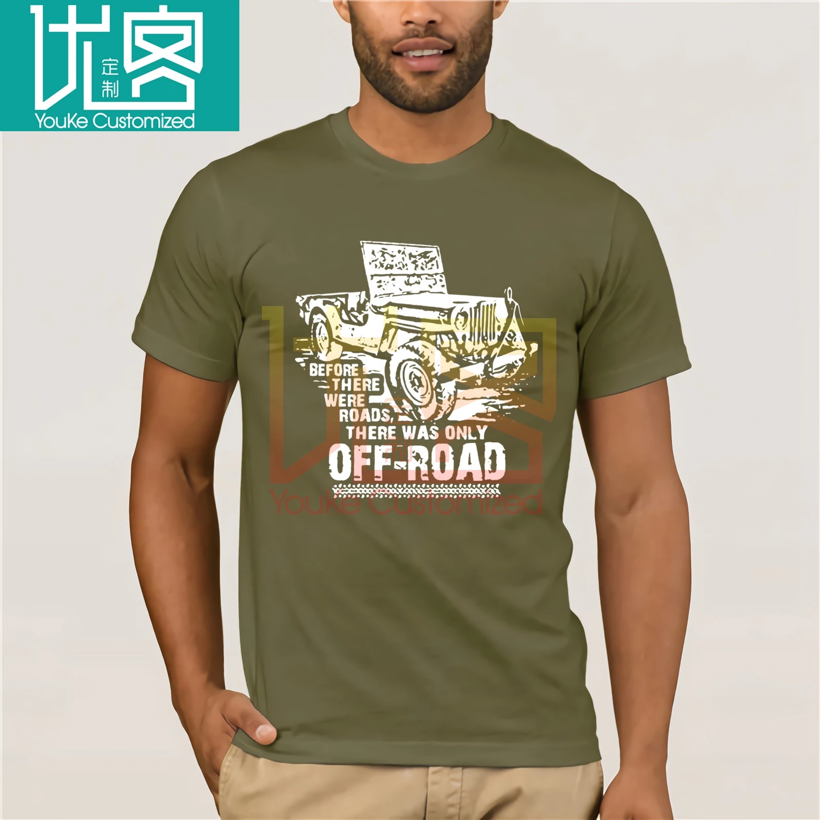 Adult Cheap China Clothing Jeeps T Shirt Men Best Car for Off Road T-shirt Creative designer t-shirt Short Sleeve Screw neck Tee | Мужская