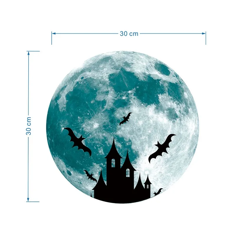 

2021 Halloween 3D Ghost Bat Castle Energy Storage Fluorescent Glow Luminous Wall Stickers for Kids Room Decoration Decal Decor