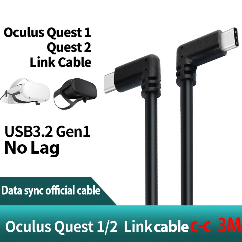 

VR Link Cable Oculus Quest2 USB 3.2 GEN1 Type-C Oculus Quest Link Compatible VR Data Transfer Fast Charge 5M No Lag