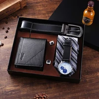 luxury mens watch set leather belt folding wallet tie fashion cufflinks sets gift for men unique present for boyfriend husband