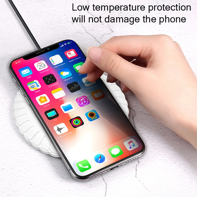 Портативное беспроводное зарядное устройство 5 Вт Qi для samsung S8 S9 Plus Note 9 8 Быстрая