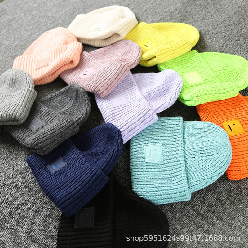 Spot 2020 autumn/winter new Swedish niche AC classic smiley wool hat adult hat men and women