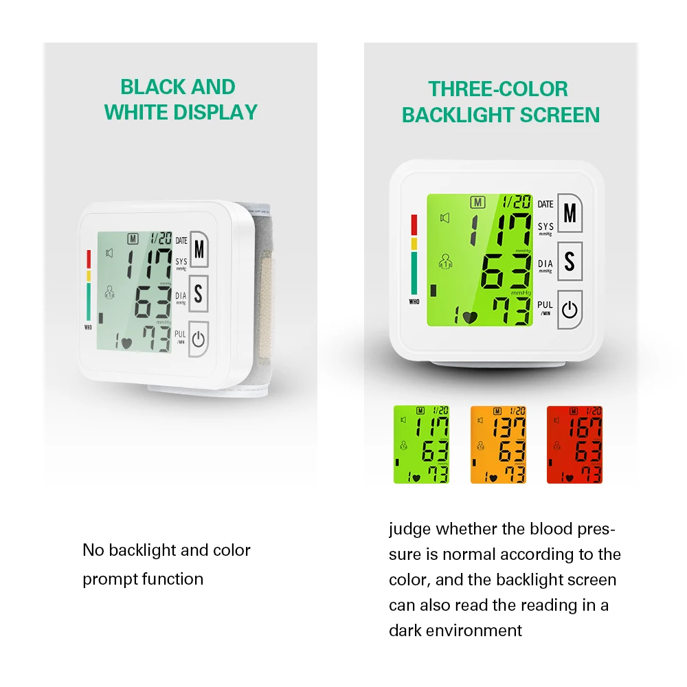 Тонометр OLIECO цифровой на запястье с USB зарядкой Сфигмоманометр голосовым