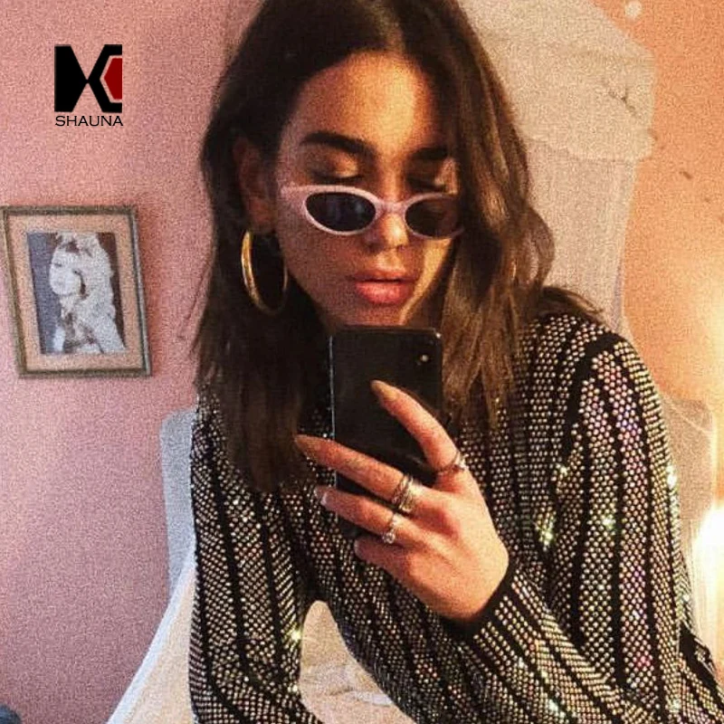 Женские очки SHAUNA Little Cat Eye солнцезащитные трендовые весенне Летние Стильные