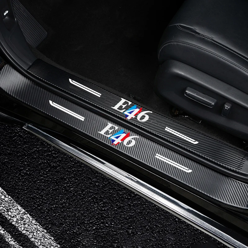 

For Bmw E30 E36 E34 E39 E46 E60 E61 E65 E70 E71 E83 E87 E90 E92 Car Stickers Carbon Fiber Threshold Protection Customizable 4PCS