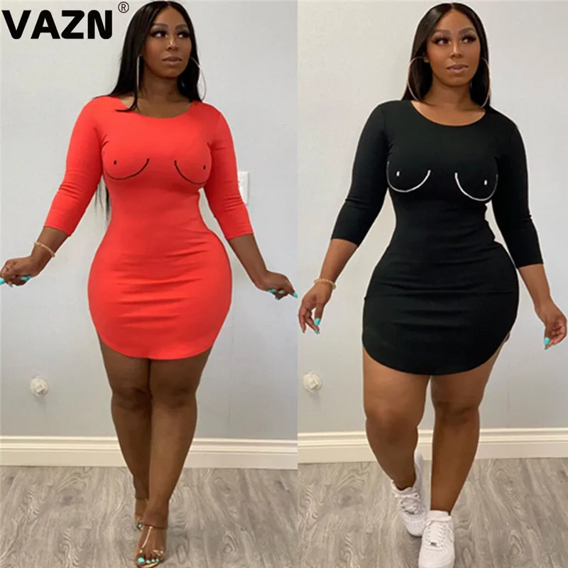 Новинка 2020 г. весеннее сексуальное женское мини платье 2 цветов VAZN с длинным